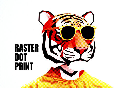 Raster Dot Print Photo Effect