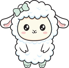 Cute Kawaii Baby Sheep Lamb Character