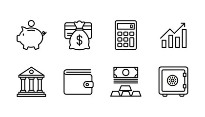 Finance & Banking Line Icons Pack.