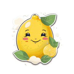 yellow illustration  with lemon