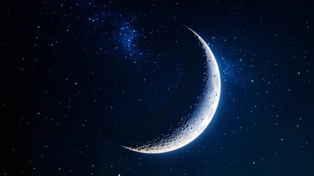 Crescent moon night sky