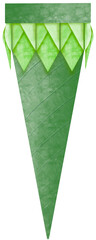 Watercolor Pleated Banana Leaf Cone