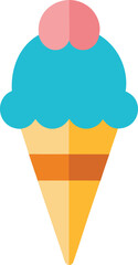Ice cream cone clip art on transparent background