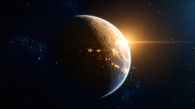 Earth sunrise space graphic