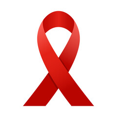 Breast cancer awareness ribbon. Red ribbon icon. Women cancer awareness symbol. EPS 10