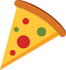 Pizza slice clip art on transparent background
