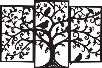 Birds on Tree Silhouette Bundle