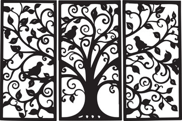 Birds on Tree Silhouette Bundle