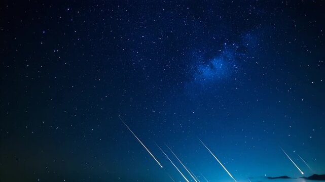 Meteor shower night sky