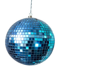 Fototapeta premium A blue disco ball isolated on transparent background