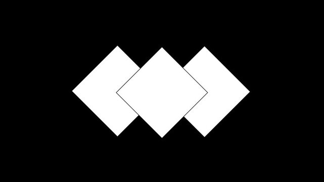 Squire frame on transparent color on transparent background. Loop technology loading animation with processor icon shape  left-to-right position animation
