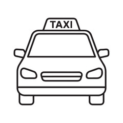 Obraz premium Simple taxi cab line icon isolated on white background