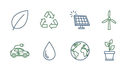 Collection of eco-friendly icons and symbols


