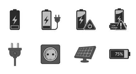 Energy vector icon set