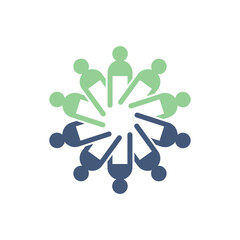 rotating successful people community logo design