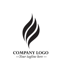 Leaf Logo Symbol Black on White Background in Elegant Minimalist Vector Design for Eco Branding