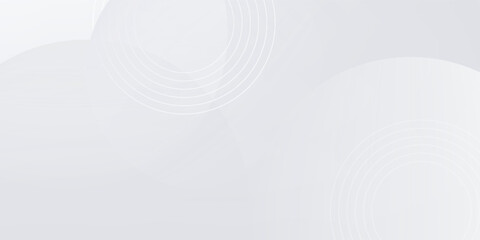 PrintWhite geometric abstract background overlap layer on bright space with lines effect decoration. Modern graphic design element circles style concept for banner.