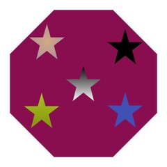 red star on a white background