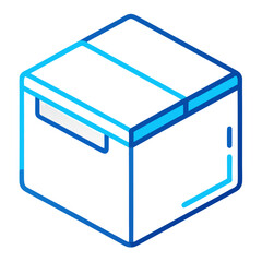 vector illustration of a blue box