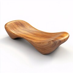 Captivating wood grain patterns define this modern chair, perfect for relaxation and reading. The sleek design and minimalist aesthetic make it an ideal piece, isolated in white background.