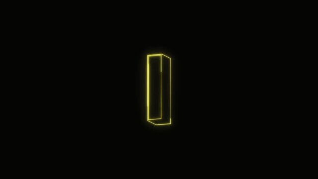  Alphabet l Neon Text Seamless Loop 4K with Black Background Animated Promotional Typography for Video Editing