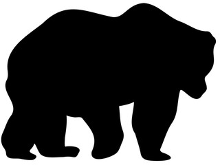 Bear silhouette isolated on white