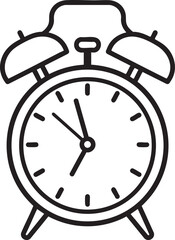 Alarm Clock Icon Silhouette Black Vector Illustration