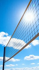 Volleyball net under sunny sky