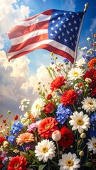 Patriotic floral display