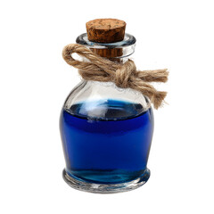 Potion vial with liquid, white isolated background