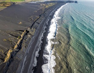 Glacier edge meeting the ocean under a clear sky