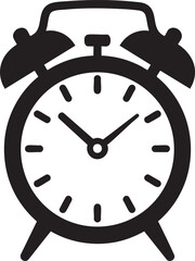 Alarm Clock Icon Silhouette Black Vector Illustration