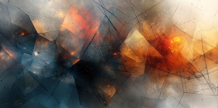 Abstract Geometric Pattern with Vibrant Colors and Dynamic Design for Artistic or Creative Use