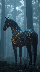 A majestic horse with a constellation of stars