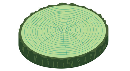 A simple illustration of a freshly cut tree trunk end view