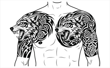 Vectorized design for body sketching, Printing, Wallpaper, Commercial design, Decoration.