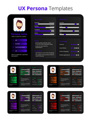 UX persona templates, perfect for UX/UI designers, product managers, and researchers. Ideal for presentations, workshops, and usability projects.