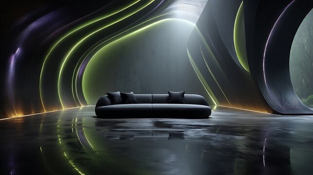 Luxury contemporary living space artwork high resolution picture