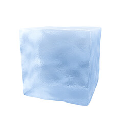 Obraz premium One clear ice cube isolated on white