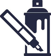 Logo for your street art association: a spray paint stylized with a marker, for a minimalist and urban look.