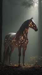 A majestic horse with a constellation of stars