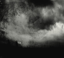 Gloomy landscape, scary horror wallpaper