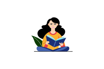 woman reading book