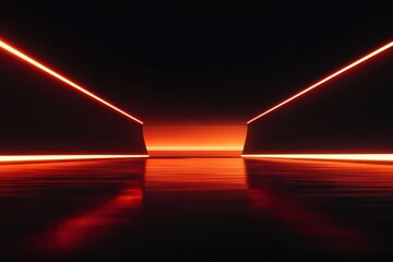 A dark luxury background with a tunnel glowing red with light shining through, perfect for Black Friday sale promotions.