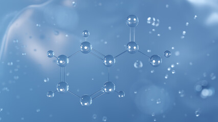 nicotinic acid molecular structure, 3d model molecule, vitamin b3 structural chemical formula view from a microscope
