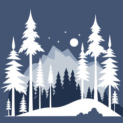 Obraz premium winter landscape with forest