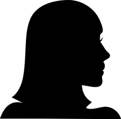 Black silhouette of human head in profile view vector illustration