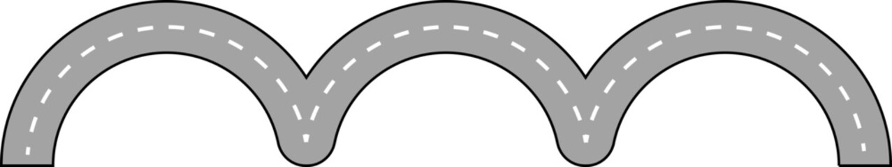 Curved Arch Line Road Route Illustration