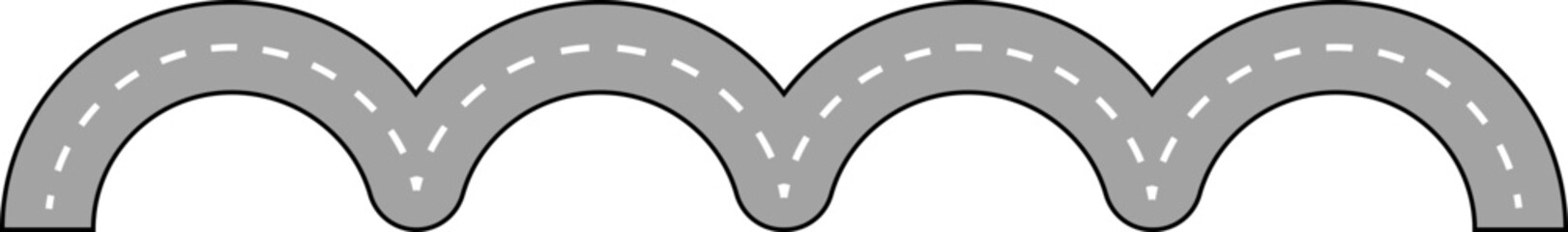 Curved Arch Line Road Route Illustration