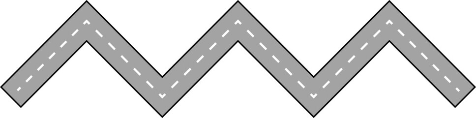 Wavy Zigzag Line Road Route Illustration